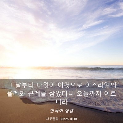 Picture 03 - 사무엘상 30:25 KOR - 그 날부터 다윗이 이것으로 - Bible Verse Picture