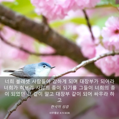 Picture 03 - 사무엘상 4:9 KOR - 너희 블레셋 사람들아 강하게 되며 - Bible Verse Picture