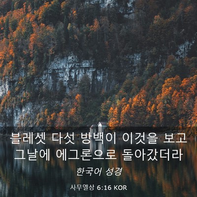 Picture 03 - 사무엘상 6:16 KOR - 블레셋 다섯 방백이 이것을 보고 - Bible Verse Picture