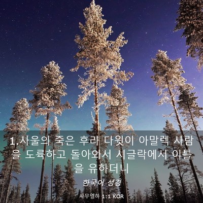 Picture 03 - 사무엘하 1:1 KOR - 1.사울의 죽은 후라 다윗이 아말렉 - Bible Verse Picture