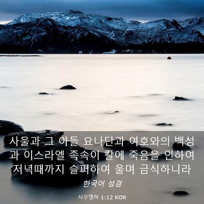 Picture 03 - 사무엘하 1:12 KOR - 사울과 그 아들 요나단과 여호와의 - Bible Verse Picture