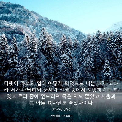 Picture 03 - 사무엘하 1:4 KOR - 다윗이 가로되 일이 어떻게 되었느뇨 - Bible Verse Picture