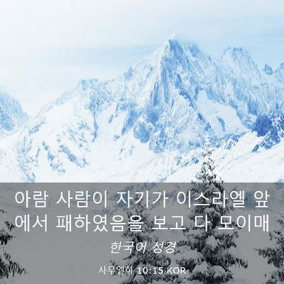 Picture 03 - 사무엘하 10:15 KOR - 아람 사람이 자기가 이스라엘 앞에서 - Bible Verse Picture
