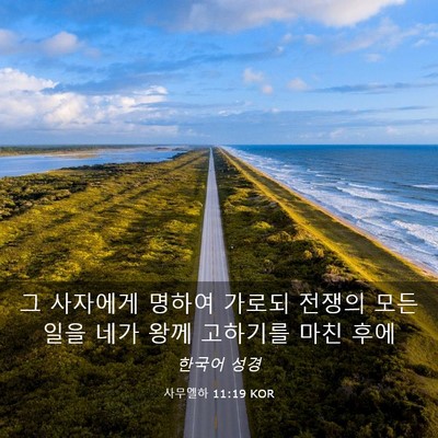 Picture 03 - 사무엘하 11:19 KOR - 그 사자에게 명하여 가로되 전쟁의 - Bible Verse Picture
