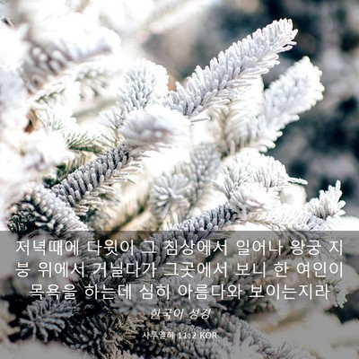 Picture 03 - 사무엘하 11:2 KOR - 저녁때에 다윗이 그 침상에서 일어나 - Bible Verse Picture