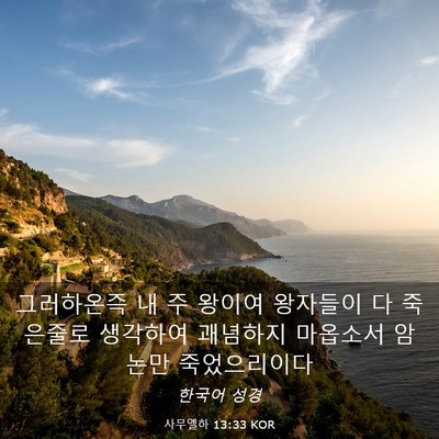 Picture 03 - 사무엘하 13:33 KOR - 그러하온즉 내 주 왕이여 왕자들이 - Bible Verse Picture