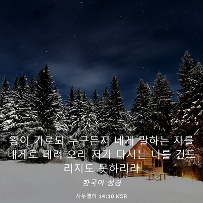 Picture 03 - 사무엘하 14:10 KOR - 왕이 가로되 누구든지 네게 말하는 - Bible Verse Picture