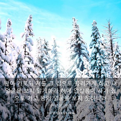 Picture 03 - 사무엘하 14:24 KOR - 왕이 가로되 저를 그 집으로 - Bible Verse Picture
