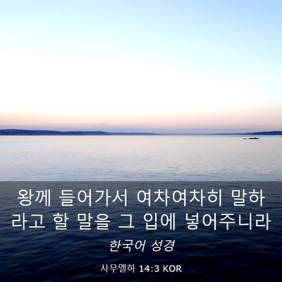 Picture 03 - 사무엘하 14:3 KOR - 왕께 들어가서 여차여차히 말하라고 - Bible Verse Picture