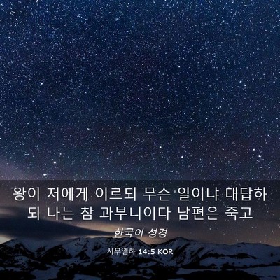 Picture 03 - 사무엘하 14:5 KOR - 왕이 저에게 이르되 무슨 일이냐 - Bible Verse Picture