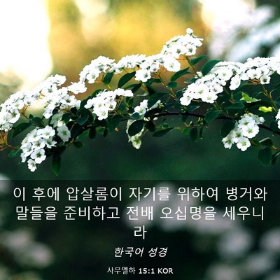 Picture 03 - 사무엘하 15:1 KOR - 이 후에 압살롬이 자기를 위하여 - Bible Verse Picture