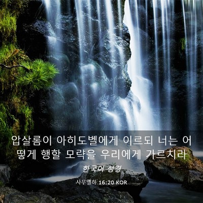 Picture 03 - 사무엘하 16:20 KOR - 압살롬이 아히도벨에게 이르되 너는 - Bible Verse Picture