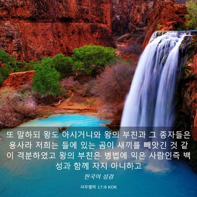 Picture 03 - 사무엘하 17:8 KOR - 또 말하되 왕도 아시거니와 왕의 - Bible Verse Picture
