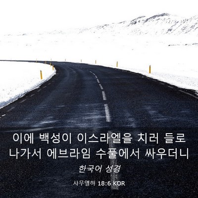 Picture 03 - 사무엘하 18:6 KOR - 이에 백성이 이스라엘을 치러 들로 - Bible Verse Picture