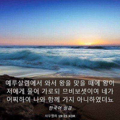 Picture 03 - 사무엘하 19:25 KOR - 예루살렘에서 와서 왕을 맞을 때에 - Bible Verse Picture