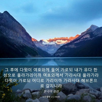 Picture 03 - 사무엘하 2:1 KOR - 그 후에 다윗이 여호와께 물어 - Bible Verse Picture