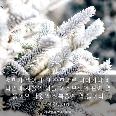 Picture 03 - 사무엘하 2:15 KOR - 저희가 일어나 그 수효대로 나아가니 - Bible Verse Picture