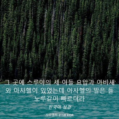 Picture 03 - 사무엘하 2:18 KOR - 그 곳에 스루야의 세 아들 요압과 - Bible Verse Picture