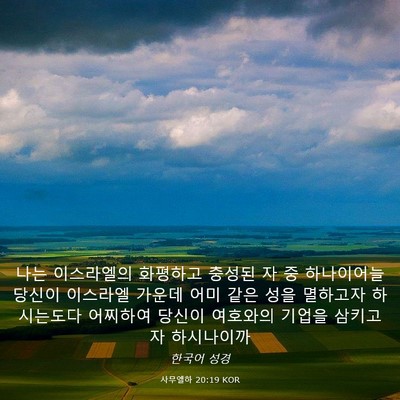 Picture 03 - 사무엘하 20:19 KOR - 나는 이스라엘의 화평하고 충성된 자 - Bible Verse Picture