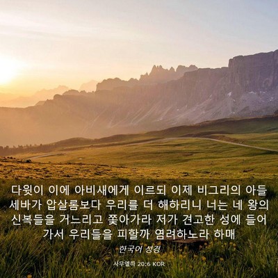 Picture 03 - 사무엘하 20:6 KOR - 다윗이 이에 아비새에게 이르되 이제 - Bible Verse Picture