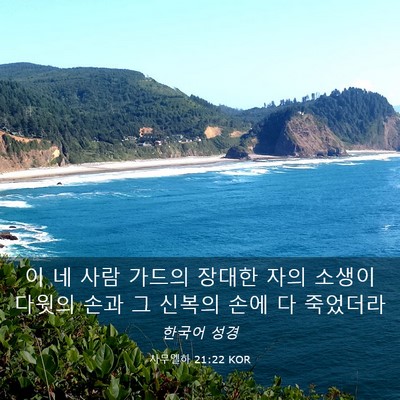 Picture 03 - 사무엘하 21:22 KOR - 이 네 사람 가드의 장대한 자의 - Bible Verse Picture