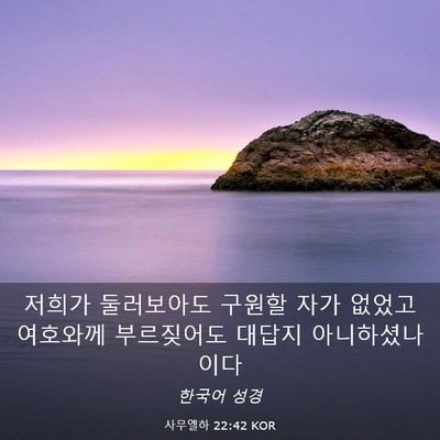 Picture 03 - 사무엘하 22:42 KOR - 저희가 둘러보아도 구원할 자가 - Bible Verse Picture