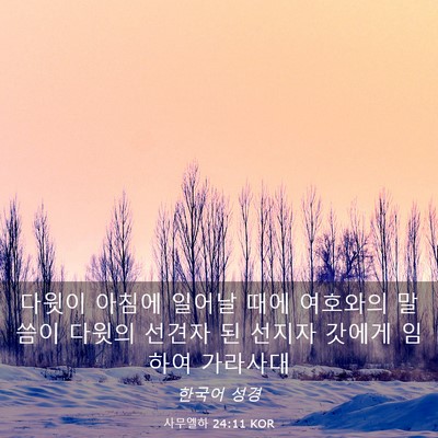 Picture 03 - 사무엘하 24:11 KOR - 다윗이 아침에 일어날 때에 여호와의 - Bible Verse Picture