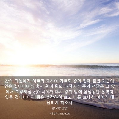 Picture 03 - 사무엘하 24:13 KOR - 갓이 다윗에게 이르러 고하여 가로되 - Bible Verse Picture