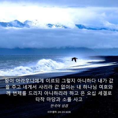 Picture 03 - 사무엘하 24:24 KOR - 왕이 아라우나에게 이르되 그렇지 - Bible Verse Picture