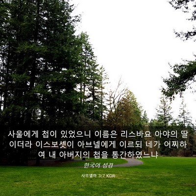 Picture 03 - 사무엘하 3:7 KOR - 사울에게 첩이 있었으니 이름은 - Bible Verse Picture