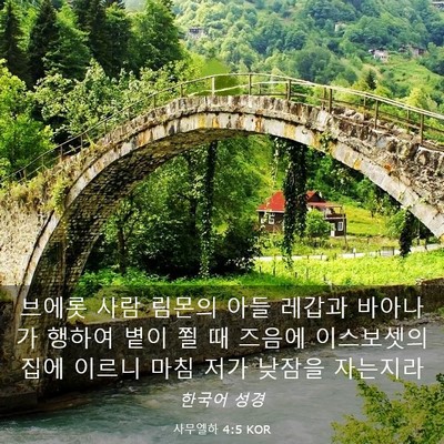 Picture 03 - 사무엘하 4:5 KOR - 브에롯 사람 림몬의 아들 레갑과 - Bible Verse Picture