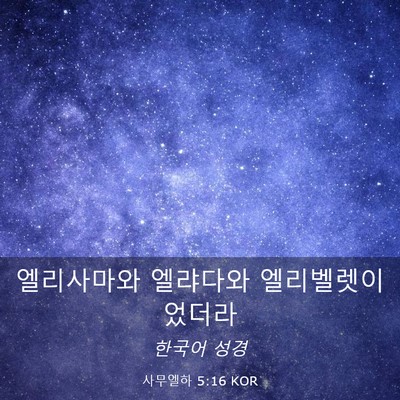 Picture 03 - 사무엘하 5:16 KOR - 엘리사마와 엘랴다와 - Bible Verse Picture