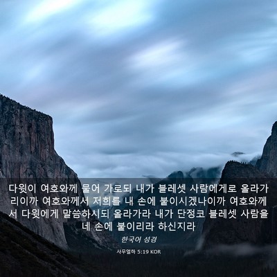 Picture 03 - 사무엘하 5:19 KOR - 다윗이 여호와께 물어 가로되 내가 - Bible Verse Picture