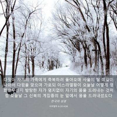 Picture 03 - 사무엘하 6:20 KOR - 다윗이 자기의 가족에게 축복하러 - Bible Verse Picture