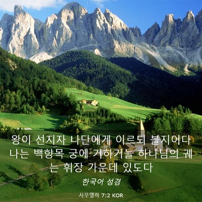 Picture 03 - 사무엘하 7:2 KOR - 왕이 선지자 나단에게 이르되 - Bible Verse Picture
