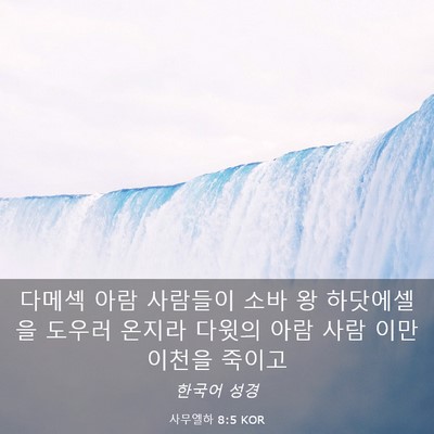 Picture 03 - 사무엘하 8:5 KOR - 다메섹 아람 사람들이 소바 왕 - Bible Verse Picture