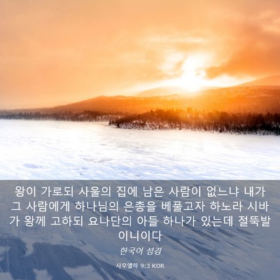 Picture 03 - 사무엘하 9:3 KOR - 왕이 가로되 사울의 집에 남은 - Bible Verse Picture