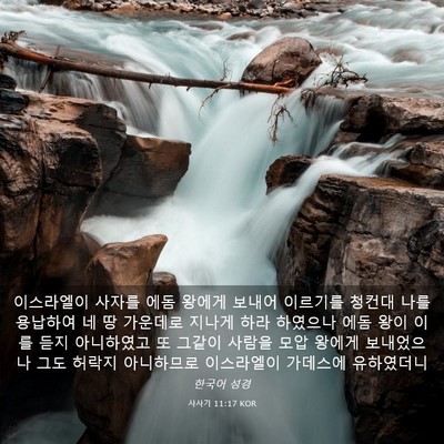 Picture 03 - 사사기 11:17 KOR - 이스라엘이 사자를 에돔 왕에게 - Bible Verse Picture