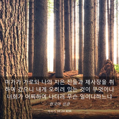 Picture 03 - 사사기 18:24 KOR - 미가가 가로되 나의 지은 신들과 - Bible Verse Picture