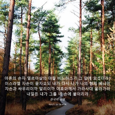 Picture 03 - 사사기 20:28 KOR - 아론의 손자 엘르아살의 아들 - Bible Verse Picture
