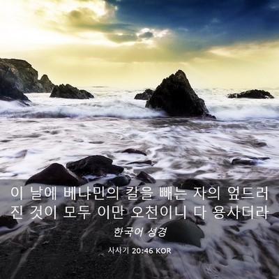 Picture 03 - 사사기 20:46 KOR - 이 날에 베냐민의 칼을 빼는 자의 - Bible Verse Picture