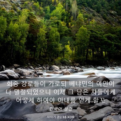 Picture 03 - 사사기 21:16 KOR - 회중 장로들이 가로되 베냐민의 - Bible Verse Picture
