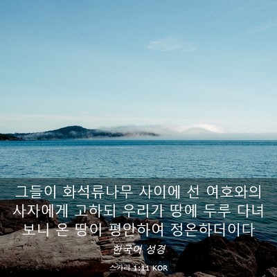 Picture 03 - 스가랴 1:11 KOR - 그들이 화석류나무 사이에 선 - Bible Verse Picture