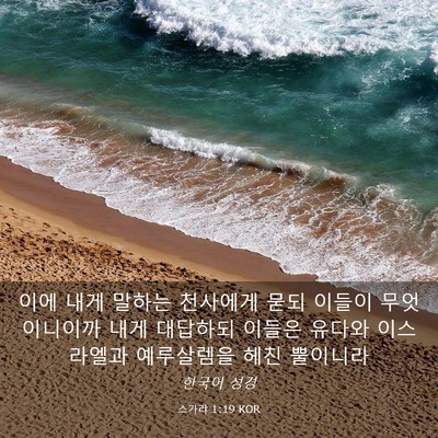 Picture 03 - 스가랴 1:19 KOR - 이에 내게 말하는 천사에게 묻되 - Bible Verse Picture