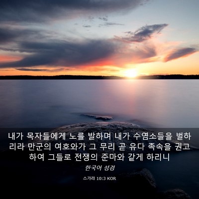 Picture 03 - 스가랴 10:3 KOR - 내가 목자들에게 노를 발하며 내가 - Bible Verse Picture