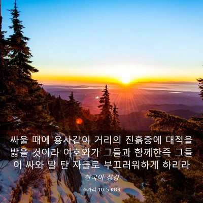 Picture 03 - 스가랴 10:5 KOR - 싸울 때에 용사같이 거리의 진흙중에 - Bible Verse Picture