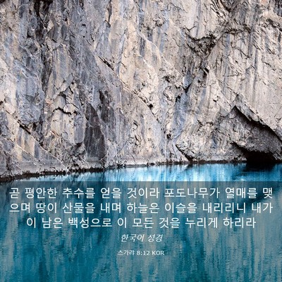 Picture 03 - 스가랴 8:12 KOR - 곧 평안한 추수를 얻을 것이라 - Bible Verse Picture