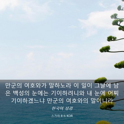 Picture 03 - 스가랴 8:6 KOR - 만군의 여호와가 말하노라 이 일이 - Bible Verse Picture