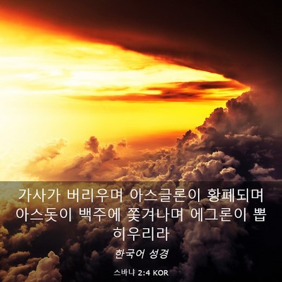 Picture 03 - 스바냐 2:4 KOR - 가사가 버리우며 아스글론이 - Bible Verse Picture