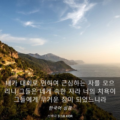 Picture 03 - 스바냐 3:18 KOR - 내가 대회로 인하여 근심하는 자를 - Bible Verse Picture